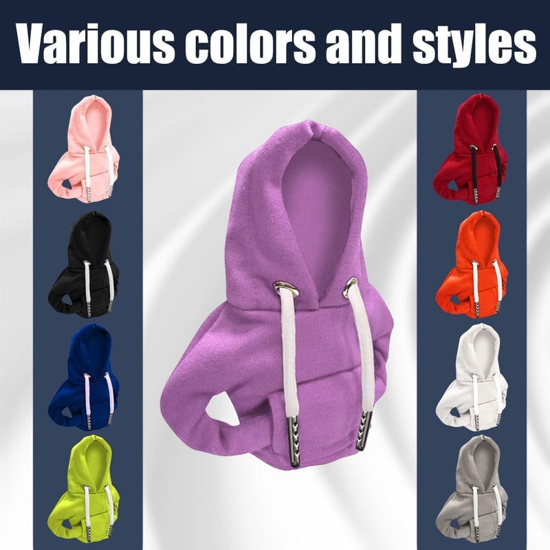 Lecctso Car Shift Knob Hoodie, Fashionable Sweater Hoodie Auto Gear Shift Knob Protector, Universal Car Interior Accessories Funny Car Shift Knob Cover for Car Truck SUV（Purple） - Image 3